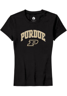 Purdue Boilermakers Black Rally Arch Logo Short Sleeve T-Shirt