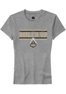 Purdue Boilermakers Grey Rally Chant Bars Short Sleeve T-Shirt