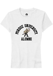 Purdue Boilermakers White Rally Alumni Arch Short Sleeve T-Shirt