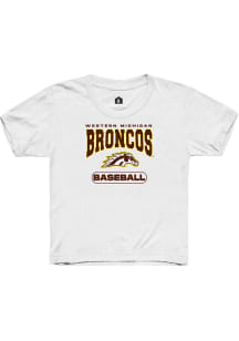 Rally Western Michigan Broncos Youth White Baseball Short Sleeve T-Shirt