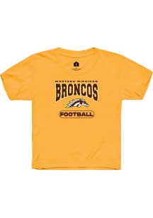Rally Western Michigan Broncos Youth Gold Football Short Sleeve T-Shirt