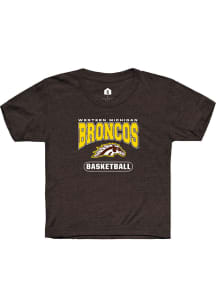 Rally Western Michigan Broncos Youth Brown Mens Basketball Short Sleeve T-Shirt