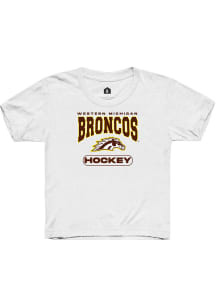 Rally Western Michigan Broncos Youth White Hockey Short Sleeve T-Shirt