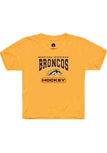 Rally Western Michigan Broncos Youth Gold Hockey Short Sleeve T-Shirt