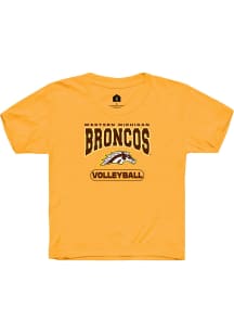 Rally Western Michigan Broncos Youth Gold Volleyball Short Sleeve T-Shirt