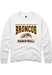 Mens Western Michigan Broncos White Rally Basketball Crew Sweatshirt