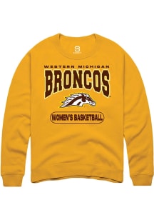 Mens Western Michigan Broncos Gold Summit Sportswear Womens Basketball Crew Sweatshirt