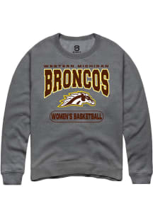 Mens Western Michigan Broncos Grey Summit Sportswear Womens Basketball Crew Sweatshirt