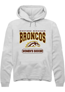 Rally Western Michigan Broncos Mens White Womens Soccer Long Sleeve Hoodie