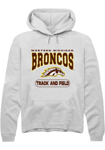 Rally Western Michigan Broncos Mens White Track and Field Long Sleeve Hoodie