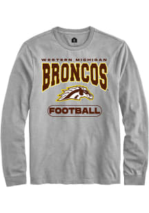 Rally Western Michigan Broncos Grey Football Long Sleeve T Shirt