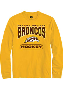 Rally Western Michigan Broncos Gold Hockey Long Sleeve T Shirt