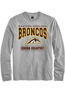Rally Western Michigan Broncos Grey Cross Country Long Sleeve T Shirt