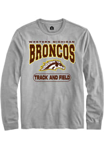 Rally Western Michigan Broncos Grey Track and Field Long Sleeve T Shirt