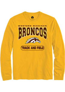 Rally Western Michigan Broncos Gold Track and Field Long Sleeve T Shirt