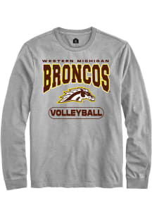 Rally Western Michigan Broncos Grey Volleyball Long Sleeve T Shirt