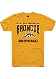 Rally Western Michigan Broncos Gold Football Short Sleeve T Shirt