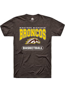 Western Michigan Broncos Brown Rally Basketball Logo Short Sleeve T Shirt