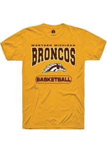 Western Michigan Broncos Gold Rally Basketball Short Sleeve T Shirt