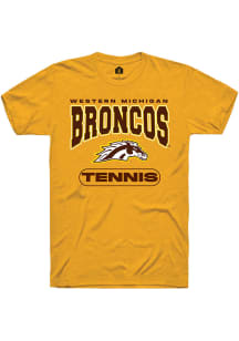 Rally Western Michigan Broncos Gold Tennis Short Sleeve T Shirt