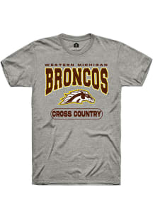Rally Western Michigan Broncos Grey Cross Country Short Sleeve T Shirt