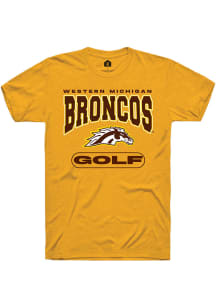 Rally Western Michigan Broncos Gold Golf Short Sleeve T Shirt