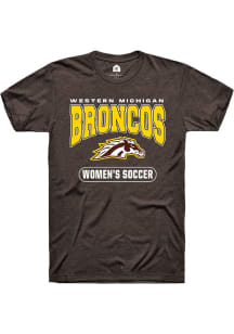 Western Michigan Broncos Brown Rally Womens Soccer Logo Short Sleeve T Shirt