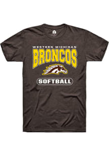 Rally Western Michigan Broncos Brown Softball Short Sleeve T Shirt