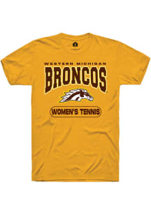 Rally Western Michigan Broncos Gold Womens Tennis Short Sleeve T Shirt