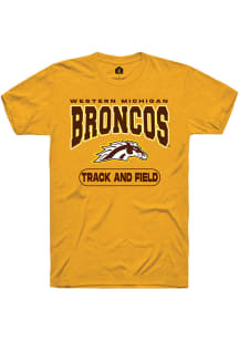 Rally Western Michigan Broncos Gold Track and Field Short Sleeve T Shirt