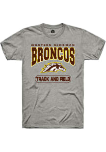 Rally Western Michigan Broncos Grey Track and Field Short Sleeve T Shirt