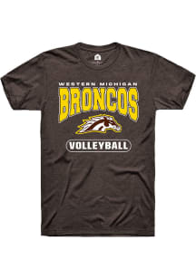 Rally Western Michigan Broncos Brown Volleyball Short Sleeve T Shirt