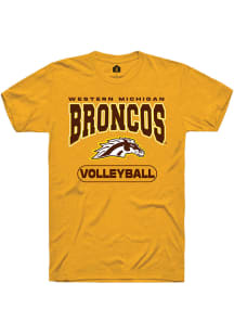Rally Western Michigan Broncos Gold Volleyball Short Sleeve T Shirt