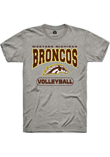 Rally Western Michigan Broncos Grey Volleyball Short Sleeve T Shirt