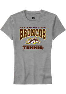 Rally Western Michigan Broncos Womens Grey Tennis Short Sleeve T-Shirt