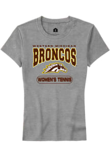 Rally Western Michigan Broncos Womens Grey Womens Tennis Short Sleeve T-Shirt