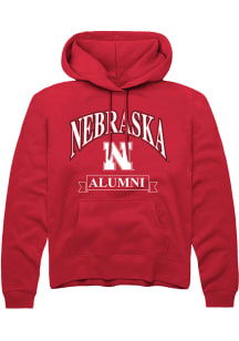 Mens Nebraska Cornhuskers Red Rally Alumni Banner Hooded Sweatshirt