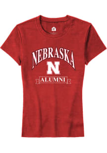 Rally Nebraska Cornhuskers Womens Red Alumni Banner Short Sleeve T-Shirt