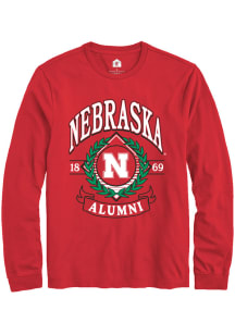 Rally Nebraska Cornhuskers Red Alumni Wreath Long Sleeve T Shirt