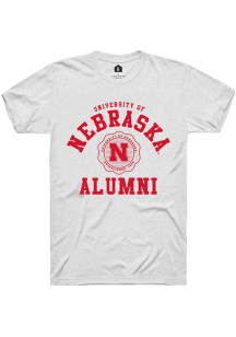 Nebraska Cornhuskers White Rally Alumni Arch Short Sleeve T Shirt