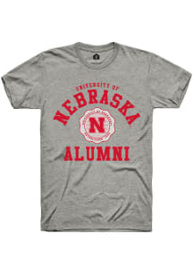 Nebraska Cornhuskers Grey Rally Alumni Arch Short Sleeve T Shirt