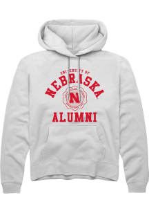 Mens Nebraska Cornhuskers White Rally Alumni Arch Hooded Sweatshirt