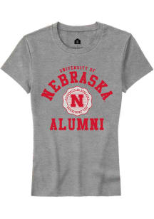 Rally Nebraska Cornhuskers Womens Grey Alumni Arch Short Sleeve T-Shirt