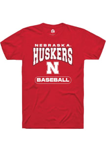 Nebraska Cornhuskers Cardinal Rally Baseball Short Sleeve T Shirt