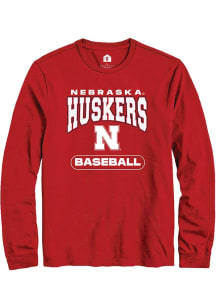 Mens Nebraska Cornhuskers Red Rally Baseball Tee