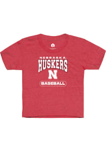 Rally Nebraska Cornhuskers Youth Red Baseball Short Sleeve T-Shirt