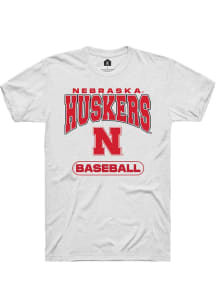 Nebraska Cornhuskers White Rally Baseball Short Sleeve T Shirt