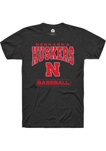 Rally Nebraska Cornhuskers Black Baseball Short Sleeve T Shirt