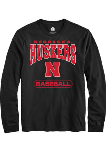 Mens Nebraska Cornhuskers Black Rally Baseball Tee