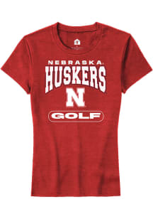Rally Nebraska Cornhuskers Womens Red Golf Short Sleeve T-Shirt